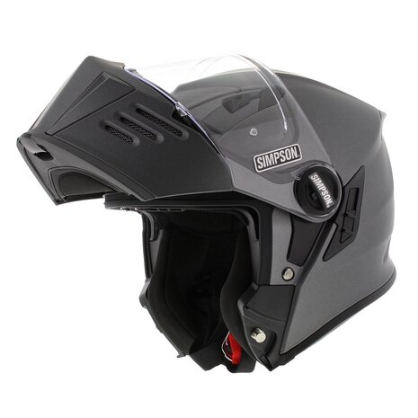 Simpson Darksome Modular Motorcycle Helmet matt gunmetal grey