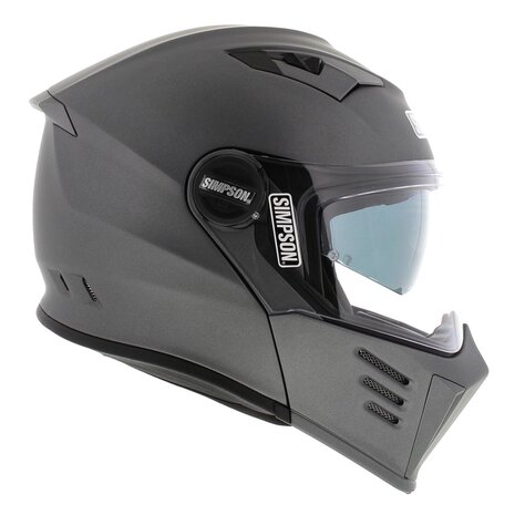 Simpson Darksome Modular Motorcycle Helmet matt gunmetal grey