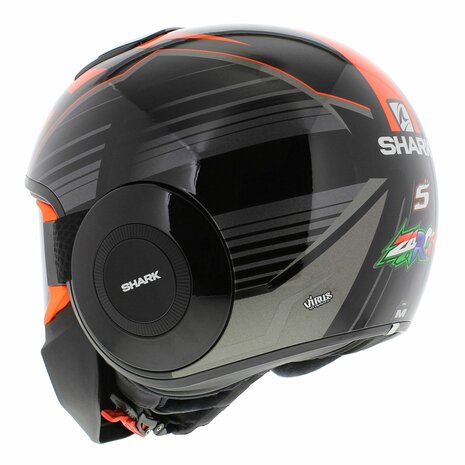 Shark Street Drak helm Zarco Malaysia GP gloss black Orange 