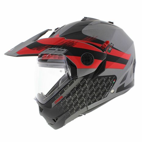 Caberg Tourmax X Sarabe Adventure Flip-Up Modular Helmet Matt Black Red