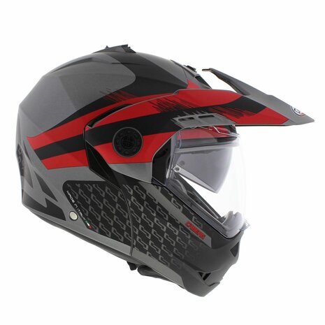 Caberg Tourmax X Sarabe Adventure Flip-Up Modular Helmet Matt Black Red