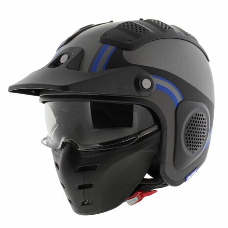 Shark X-Drak Trial Helmet Hister matt anthracite black blue AKB