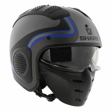 Shark X-Drak Trial Helmet Hister matt anthracite black blue AKB