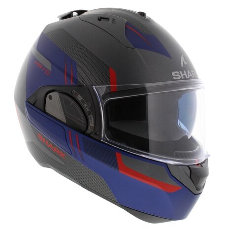 Shark EVO ES Kryd Matt Silver Blue Red