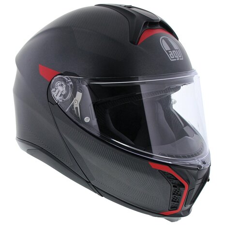 AGV Tourmodular helmet Frequency matt gunmetal red