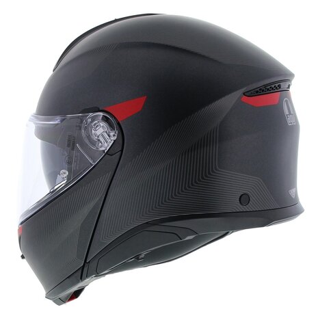 AGV Tourmodular helmet Frequency matt gunmetal red