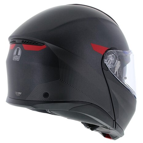 AGV Tourmodular helmet Frequency matt gunmetal red