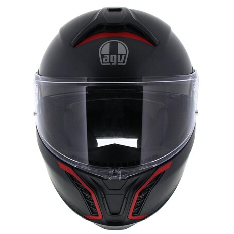 AGV Tourmodular helmet Frequency matt gunmetal red