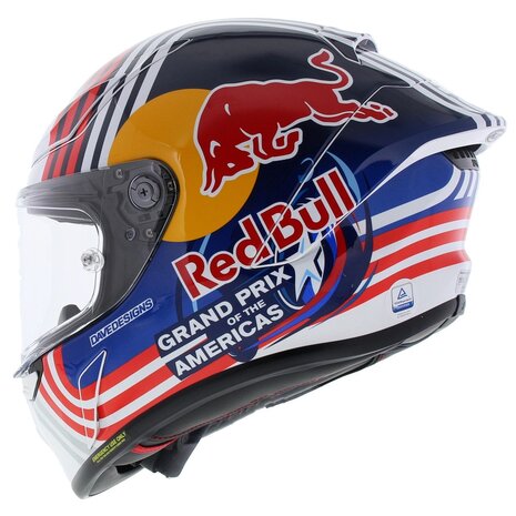 HJC RPHA 1 Red Bull Austin GP Motorcycle Helmet - White Blue Red