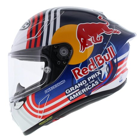 HJC RPHA 1 Red Bull Austin GP Motorcycle Helmet - White Blue Red