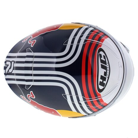 HJC RPHA 1 Red Bull Austin GP Motorcycle Helmet - White Blue Red