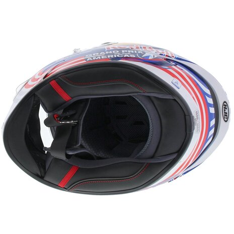 HJC RPHA 1 Red Bull Austin GP Motorcycle Helmet - White Blue Red