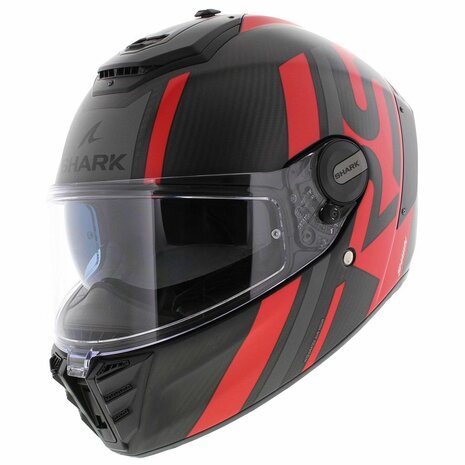 Shark Spartan RS carbon Shawn matt black red