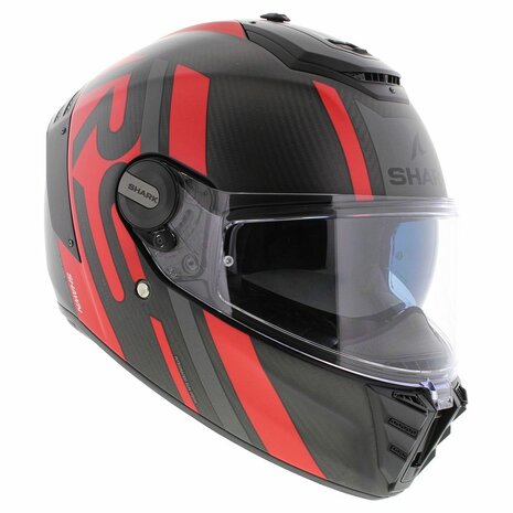 Shark Spartan RS carbon Shawn matt black red