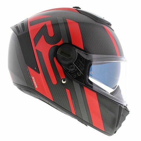 Shark Spartan RS carbon Shawn matt black red