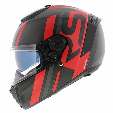 Shark Spartan RS carbon Shawn matt black red