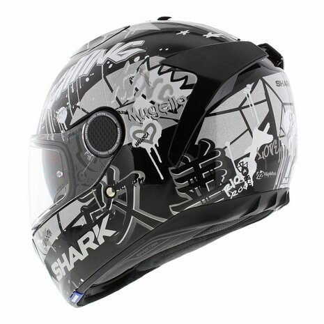 Shark Spartan 1.2 Lorenzo Catalunya GP- Black White Silver