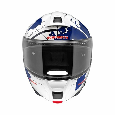 Schuberth C5 Globe Modular Motorcycle Helmet - gloss white blue