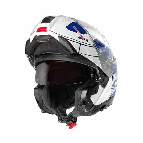 Schuberth C5 Globe Modular Motorcycle Helmet - gloss white blue