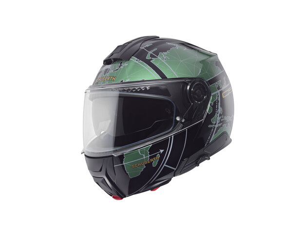Schuberth C5 Globe Modular Motorcycle Helmet - Black Green