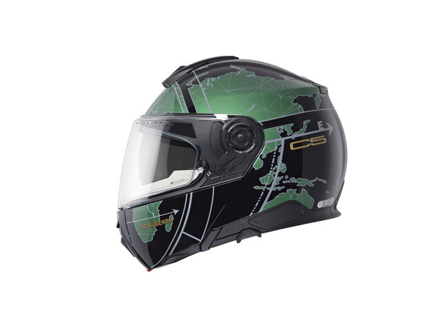 Schuberth C5 Globe Modular Motorcycle Helmet - Black Green