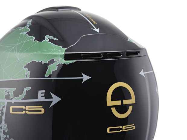 Schuberth C5 Globe Modular Motorcycle Helmet - Black Green