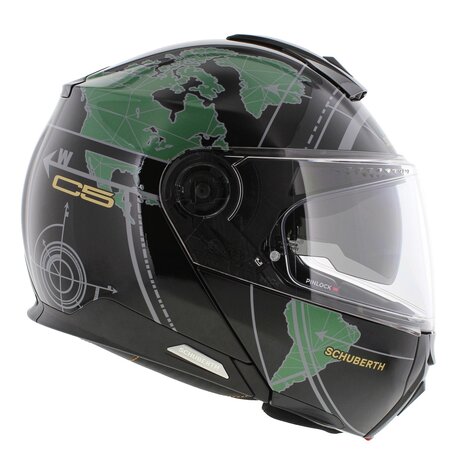 Schuberth C5 Globe Modular Motorcycle Helmet - Black Green