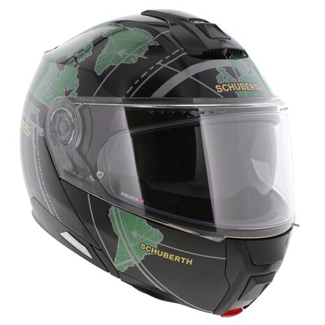 Schuberth C5 Globe Modular Motorcycle Helmet - Black Green