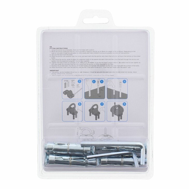 MKX-Lock floor -wall anchor hardened steel black for motorcycle / scooter / etc