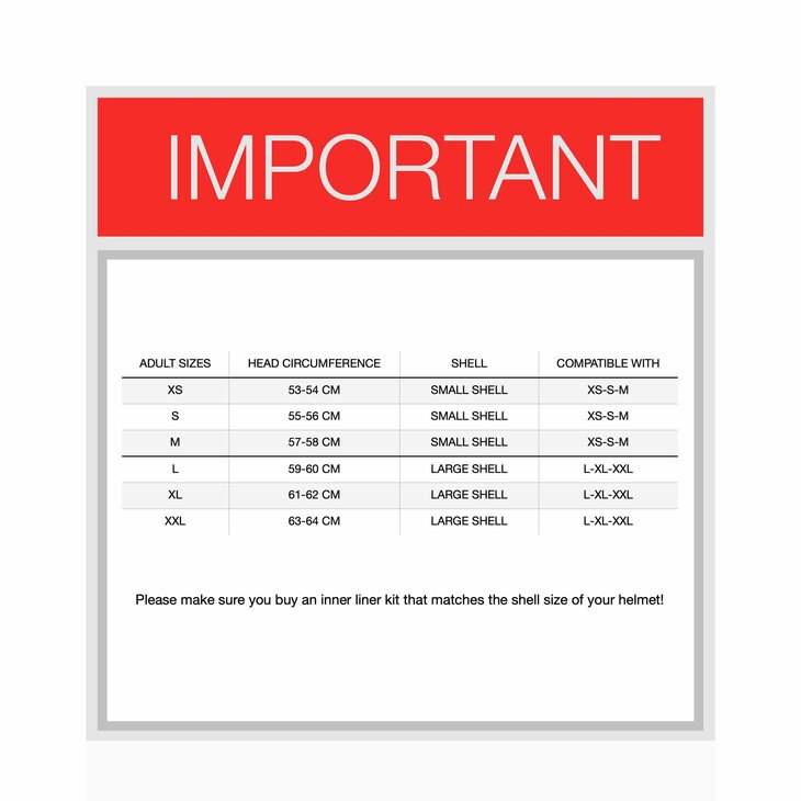 Axxis FF112D Draken S inner lining kit complete