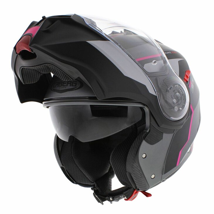 Caberg Duke Evo Move matt black grey pink Modular Motorcycle Helmet