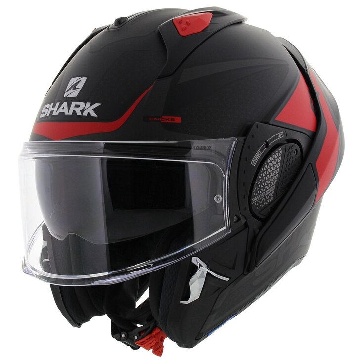 Shark EVO-GT Helmet Encke matt black red - Size XS - Motorcycle flip up / flip back modular helmet