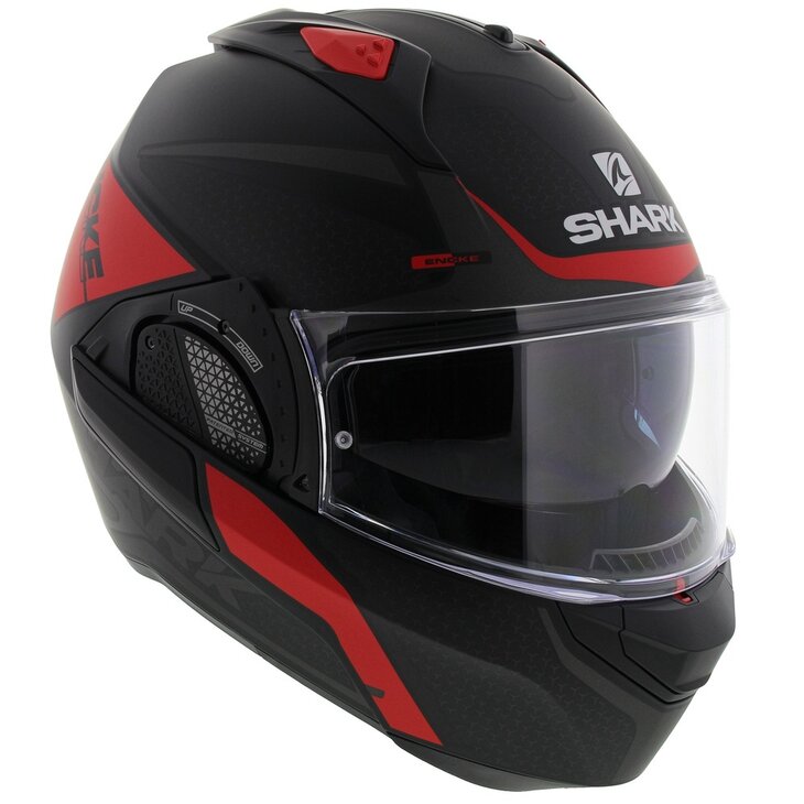Shark EVO-GT Helmet Encke matt black red - Size XS - Motorcycle flip up / flip back modular helmet