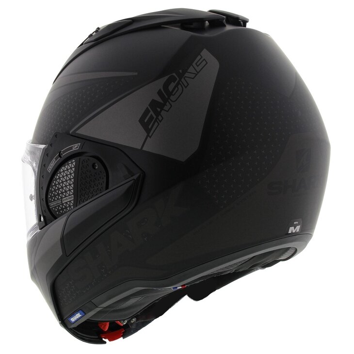 Shark EVO-GT Helmet Encke matt black anthracite - Size XS - Flip up / Flip back / Modular motorcycle helmet