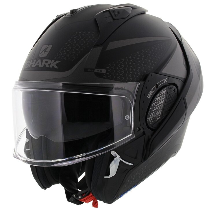 Shark EVO-GT Helmet Encke matt black anthracite - Size XS - Flip up / Flip back / Modular motorcycle helmet