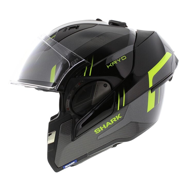 Shark EVO ES Kryd Anthracite Black Yellow - Motorcycle modular flip back helmet