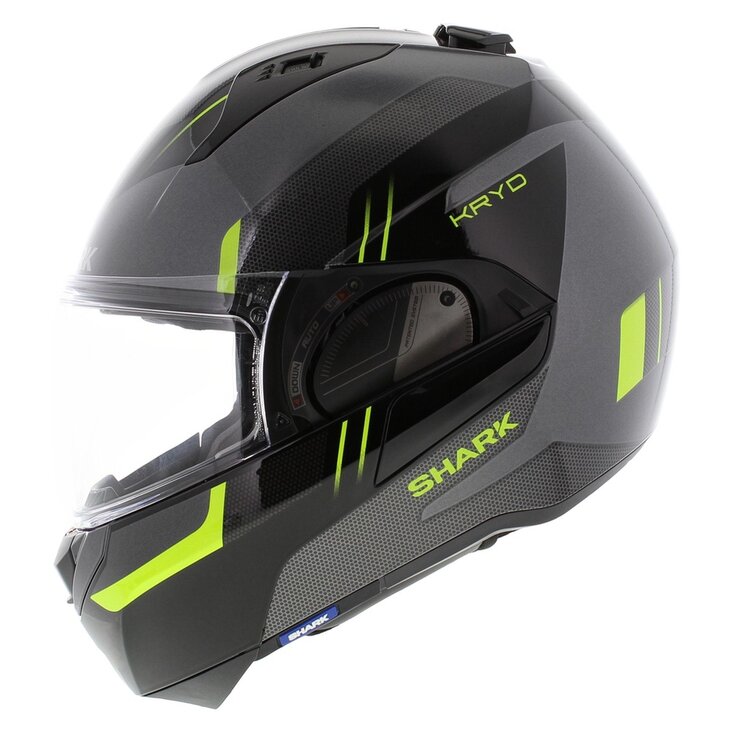 Shark EVO ES Kryd Anthracite Black Yellow - Motorcycle modular flip back helmet