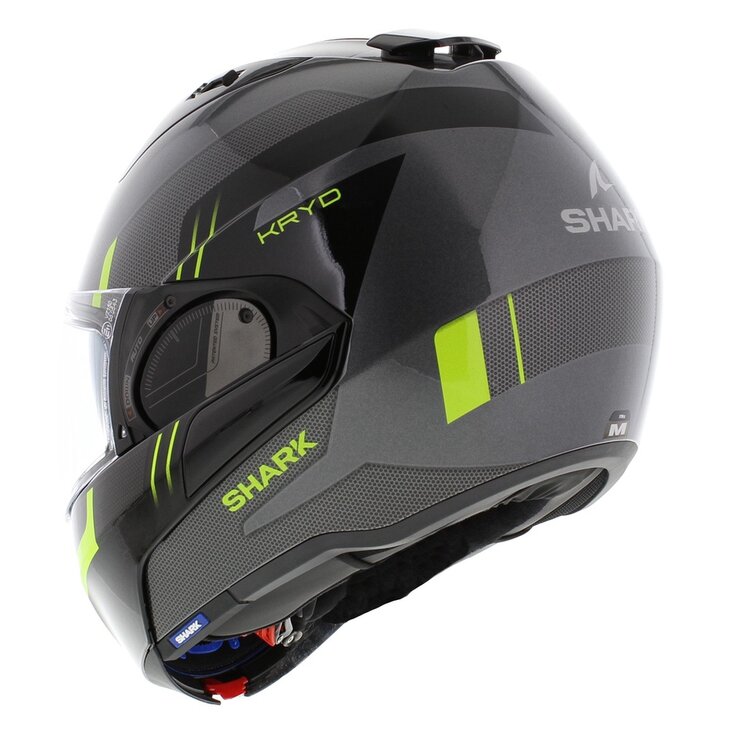 Shark EVO ES Kryd Anthracite Black Yellow - Motorcycle modular flip back helmet